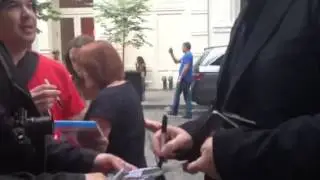 Alan Rickman + Rima Horton Arriving/Signing Autographs Outside the Apple Store SoHo (06/19/15)