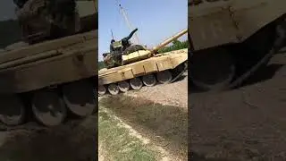 Indian Army T-90 Tank making it's way through Farmland