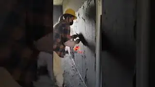 Young Girl Wall Plastering Skill #levelone #wallplastering