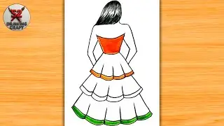Republic day drawing | 26 january 2026 backside girl draw | how to a easy girl draw
