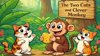 The Two Cats and the Clever Monkey 🐒🐱 | Moral Story for Kids | 2D Cartoon Story