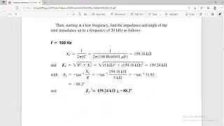 frequency response for AC series circuit