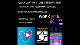 Cara Daftar Vtube Terbaru Lengkap dari Telegram Ke Vtube Beberapa hari langsung ACC