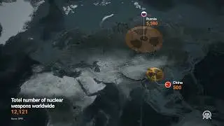 MOTION GRAPHICS - Global nuclear stockpile exceeds 12,000 weapons, with Russia in the lead