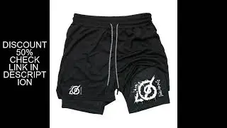 Karate Graphic 2 in 1 Workout Running Shorts for Men Gym Athletic Sport Shorts with Compression Line