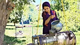 Making local butter in a rural style without modern equipment | village life
