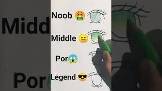 Eyes different drawing😱🥰 noob vs middle vs pro vs legend #shorts