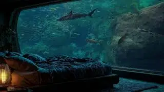 Underwater Bedroom Escape 🌊 Sleep with Sharks & Ocean Ambience for Deep Relaxation