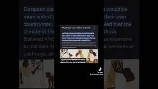 The Reasons Europeans chose Negroes as slaves & prevailed.
