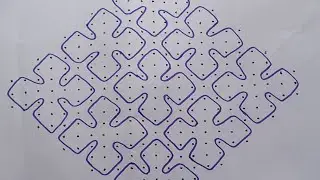 Big sikku kolam with 23 - 3 - 3 dots//kambi kolam big//periya sikku kolam...