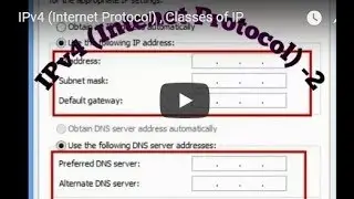 IPv4 (Internet Protocol) , Classes of IP , Total & Valid IP , Loop Back address in Hindi