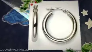 Duragold 14k White Gold Hoop Earrings