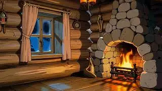 Cozy Cabin Ambience ❄️ Relaxing Lofi Hip Hop Mix & Crackling Fireplace