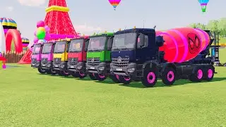 truck vs lamborgini fanny game kids لعبة شاحنة ضد سيارة ضد لامبورغيني ضد فاني، ساحة ألعاب الأطفال