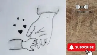 How to draw baby holding father's hand pencil sketch | Father's  day special❤️