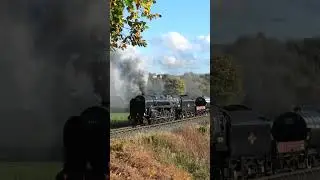 Single Chimney 9F plods through Burrs with a goods train  #train #steam