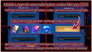 2 промокода для Mobile Legends 15 февраля 2026 г. - Промокод MLBB + розыгрыш карты Starlight 💎💎💎