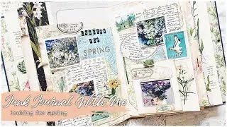 JUNK JOURNAL WITH ME #5 | GRAB 5 Challenge | Relaxing and Journaling | How to Use a Junk Journal
