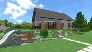 Projekt nowoczesnego ogrodu przy domu Dom w losanach Archon / LandLAB Architektura Krajobrazu