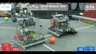 VEX Worlds 2016 - VRC High School - Science - Qual 204 (355S 6724) 217 vs 135 (5839A 9663)