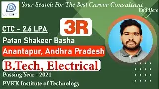 Congrats, Shakeer | Selected in 3R Info | 2.6 LPA |ELECTRICAL ENGINEER, Passing 2021|  Anantapur, AP