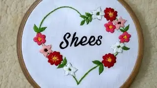 Hard Shape Embroidery Design/Name Embroidery Hoop Tutorial/ Hoop Art Embroidery/ Embroidery by Iqra
