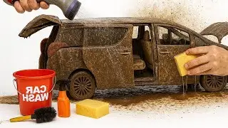 Super Realistic Cleaning of a 1:24 Toyota Alphard After a Wild and Messy Off-Road Challenge