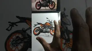Drawing Most Loved Bike KTM DUKE 200🔥#shorts #drawing #transition#art #bike#viral