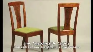 Custom Side Chair handmade by Doucette and Wolfe Furniture Makers