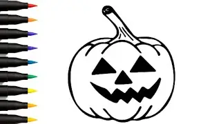 How to Draw Halloween Pumpkin Drawing 🎃 Easy Scary Pumpkin Drawing for Kids