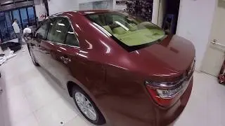 Toyota Camry wrapped in gloss metallic red brown by Wrap Workz Hong Kong (GoPro HD)