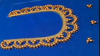 Aari work with normal needle stitching