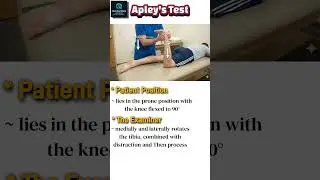 Apley's Test for knee injury 🦵🏻 #knee #hip #ankle #meniscus #ligaments #kneepain #phyio