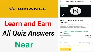 Binance Near Quiz  Answers || Binance Learn and Earn New Offer || Binance  All Quiz Answers Today