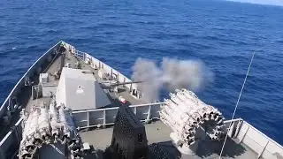 OTO Melara 76mm Naval Autocannon on Indian Navy ASW Corvette