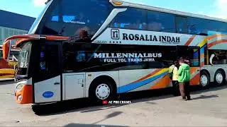 ROSALIA INDAH DOUBLE DECKER  BARENGAN STJ VEXIA PATAS JATIM MELUNCUR DARI TERMINAL MAOSPATI