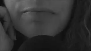 ASMR Up-Close Inaudible/Unintelligible/Gibberish Whispering In Black And White