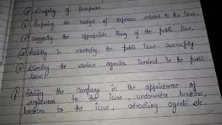 SECURITY ANALYSIS AND PORTFOLIO MANAGEMENT|FUNCTIONS OF MERCHANT BANKERS|PART-124|HANDWRITTEN NOTES|