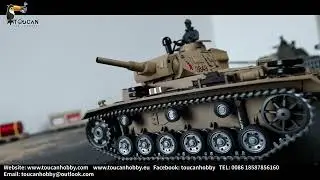 Henglong 1/16 7.0 Customized Panzer III H RTR RC Tank 3849, infrared, smoking,BB pellets hull-recoil