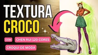 Como Fazer Textura Croco no Croqui de Moda | Marcadores Chen Rui + Caderno de Croquis