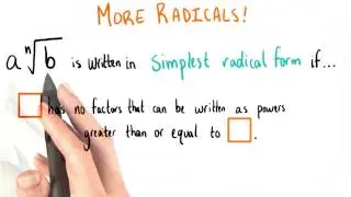 Simplest Radical Form - College Algebra