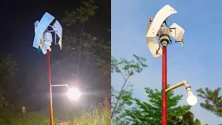 This Vertical Wind Turbine Works Continuously Day or Night! #tricks #experiment