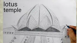 how to draw lotus temple I how to draw lotus temple easy step by step I