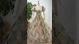Custom orders &mdash;&mdash; Puff sleeves corset floral embroidery long dress #dress #fashion #wedding #prom
