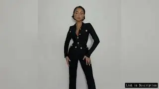 New Autumn Style Black Color Women Long Sleeve Button Rayon Bandage Coat Pants Fashion Women's Set H