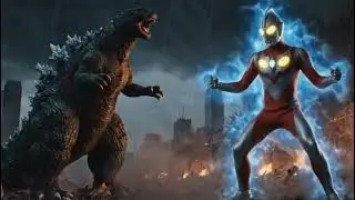 Godzilla X Ultraman With feline agility, the Tabby Ultraman leaps skyw