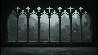 4K Rainy Medieval Castle Window Ambience &ndash; Thunderstorm Sounds & Candlelight for Sleep, Study, Relax