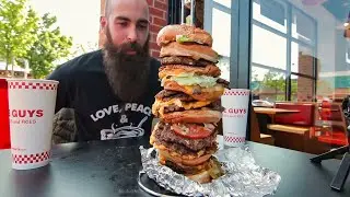 THE BIGGEST FIVE GUYS BURGER EVER MADE | BeardMeatsFood