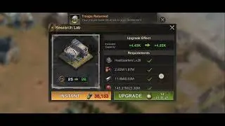State of Survival || Research Lab || Building Upgrade || Required Resources || level 25 to level 26