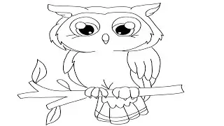 how to draw birds drawing | kids | easy | with color | digital method |